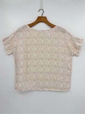 MagicLinen Dolman Printed Top 100% Linen Size M